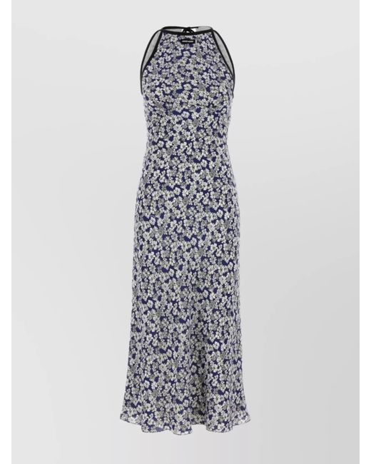 Miu Miu White Floral Halter Neck Midi Dress