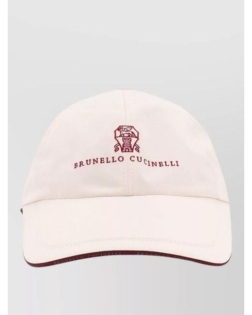 Brunello Cucinelli Pink Logo Baseball Cap for men