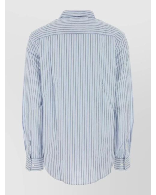 Calvin Klein Blue Stretch Oxford Shirt Striped Chest Pocket for men