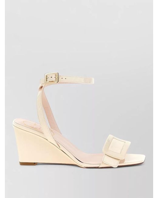 Roger Vivier Natural Belle Vivier Sandals Open Toe Wedge Heel