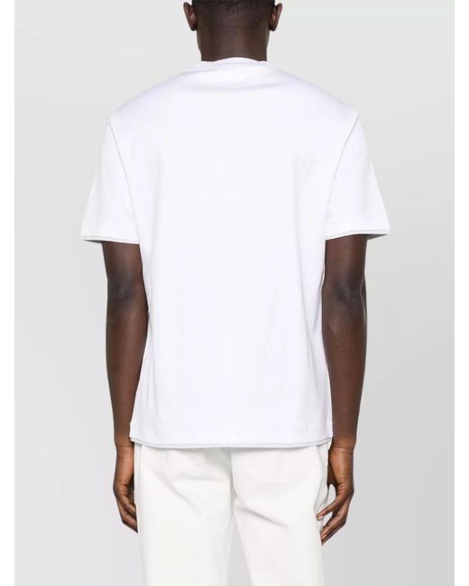 Brunello Cucinelli White Logo Cotton T-Shirt for men