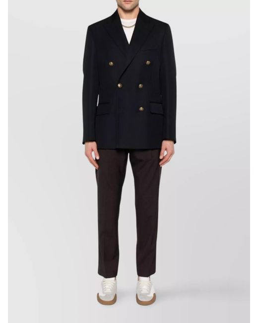 Golden Goose Deluxe Brand Blue Double-Breasted Wool Blazer Jacket for men