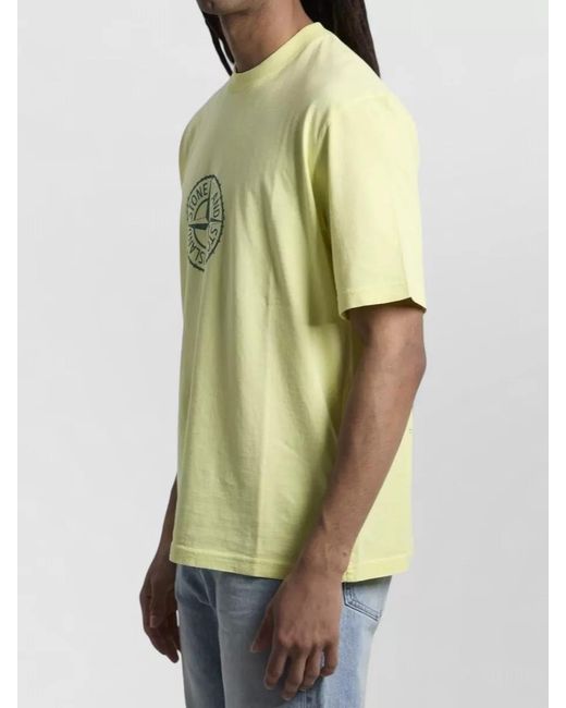 Stone Island Green Organic Cotton Jersey T Shirt Graphic Print for men