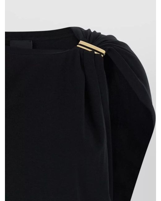 Pinko Black Melody Top Draped Detail Tone Hardware