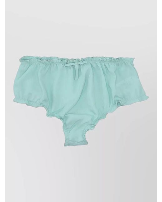 Vivetta Blue Bow Detail Underwear Ruffle Trim Waistband