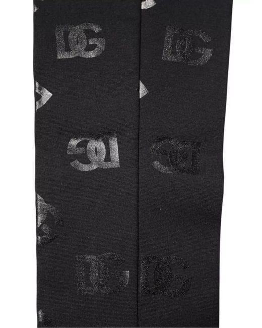 Dolce & Gabbana Black Dg Logo Wool Stretch Arm Sleeves