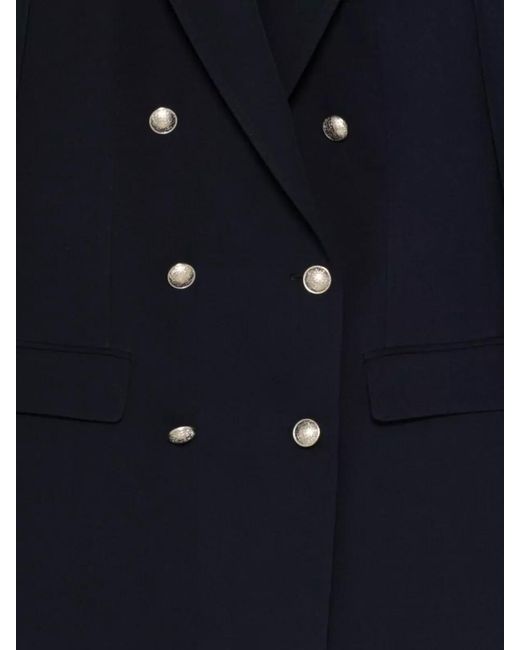 Tagliatore Blue Double Breasted Jacket Front Pockets Notch Lapels