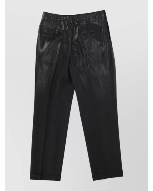 Maison Margiela Black Tailored Pants Mid Rise Pleated Design for men