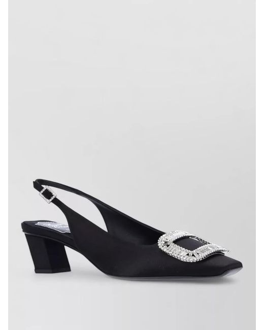 Roger Vivier Black Silk High Heel Pumps