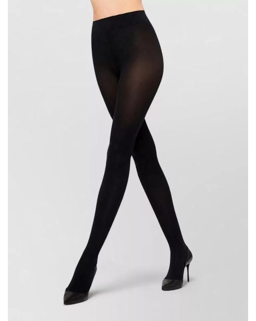 Wolford Black Luxe Velvet 66 High Waist Tights