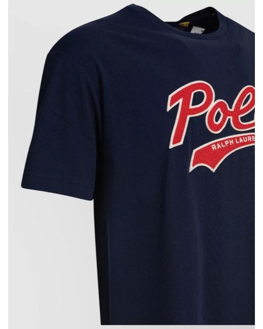 Polo Ralph Lauren Blue Logo T Shirt Crew Neck Short Sleeves for men