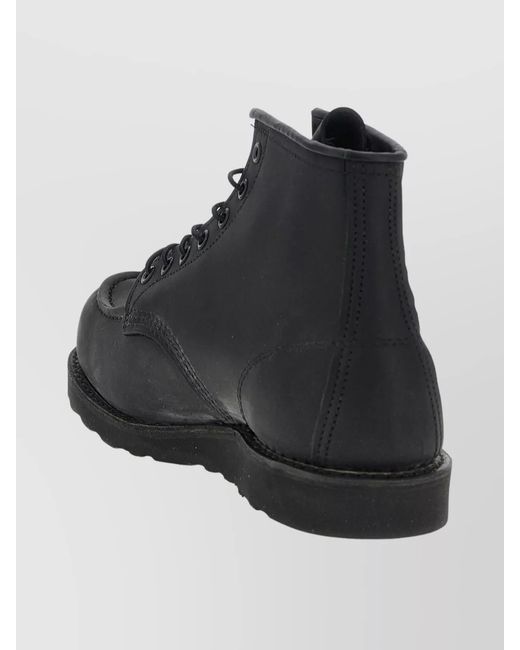 Red Wing Black Leather Classic Moc Ankle Boots for men
