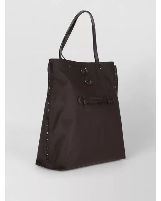 Zanellato Black Tokyo Medium Tote Bag Dual Handles Studs
