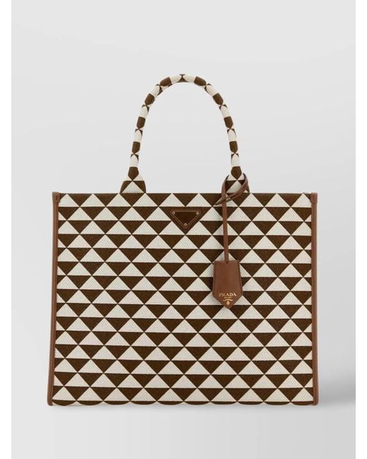 Prada Natural Symbole Large Shoulder Bag