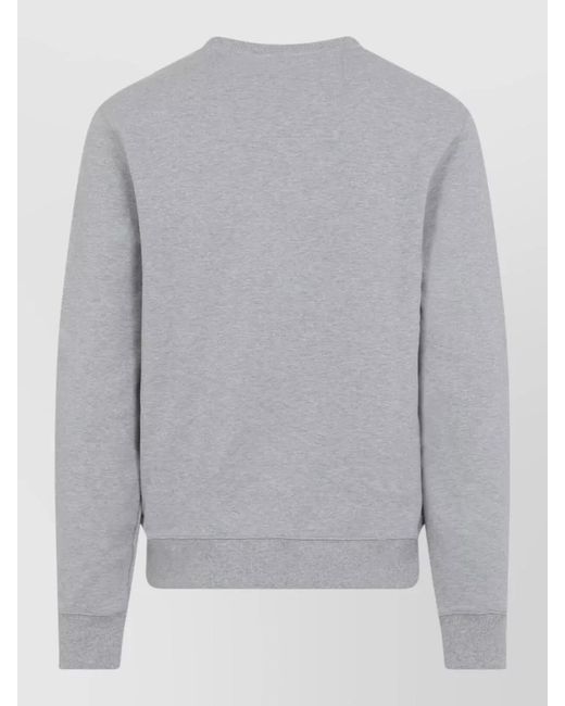Lanvin Gray Logo Embroidery Cotton Fleece Sweatshirt for men