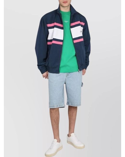 Drole de Monsieur Blue High Neck Sport Jacket for men