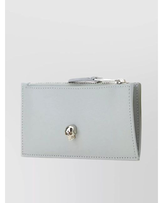 McQueen Gray Calf Leather Card Holder