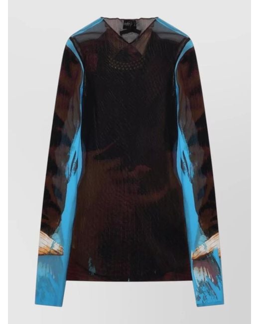 Jean Paul Gaultier Black Long Sleeve Crew Neck Graphic Top
