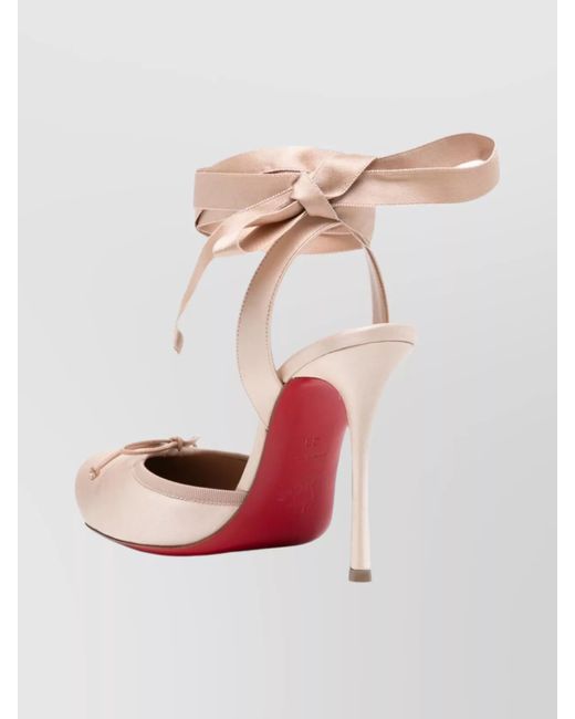 Christian Louboutin Natural Sandals Featuring Square Toe And Bow Detail