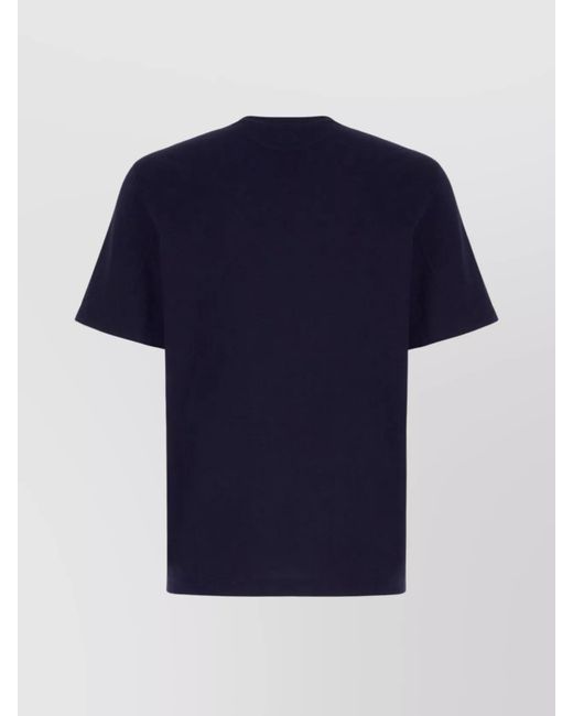 Brunello Cucinelli Blue Crew Neck T-Shirt With Short Sleeves for men