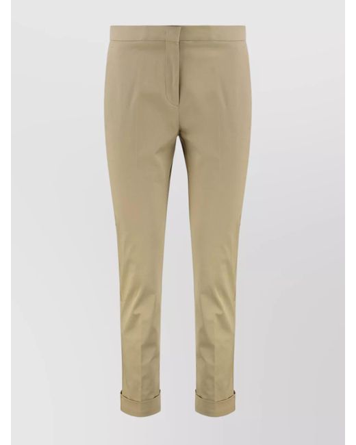 Etro Natural Tailored Cropped Trousers Cuffed Hem