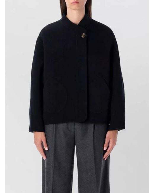 Soeur Blue Oversized Wool Coat