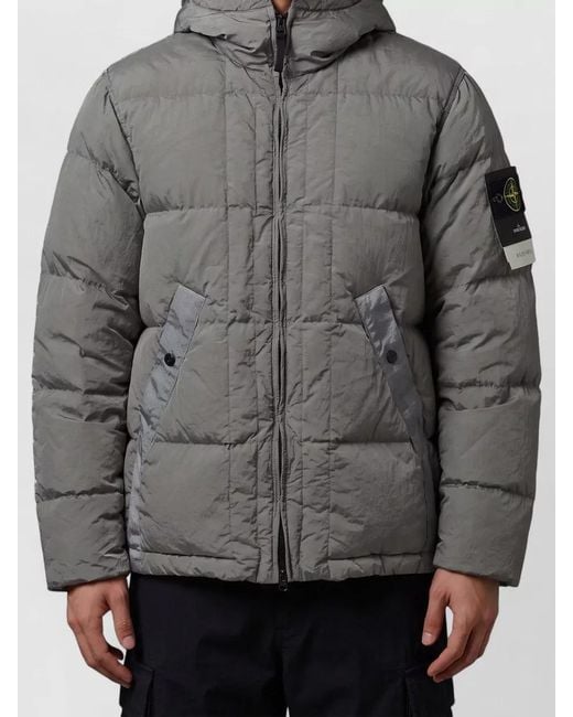 Stone Island Gray Down Puffer Jacket for men