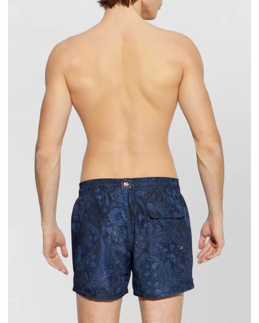 Etro Blue Printed Swim Shorts for men