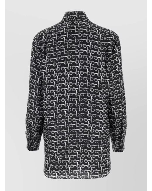 Burberry Black Silk Printed Shirt for men