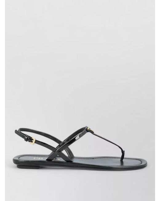 Prada Metallic Thong Sandals