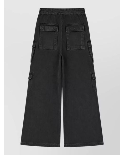 Rick Owens Black Cargo Pocket Wide Leg Pants for men