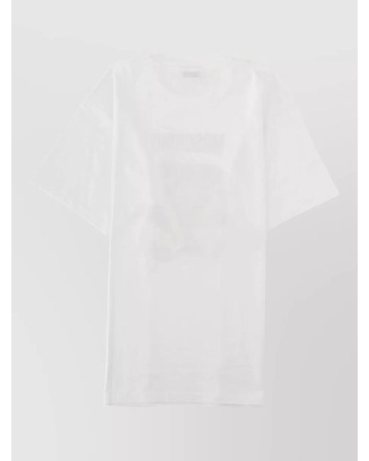 Moschino White Graphic Crew Neck Short Sleeve Top