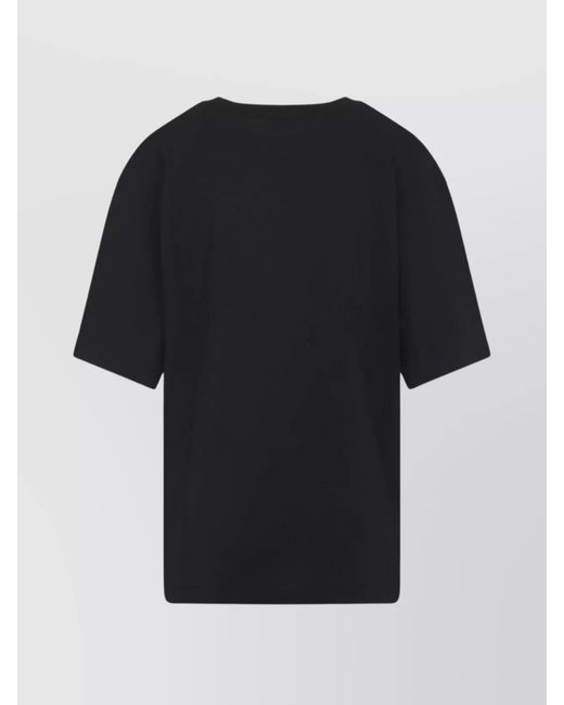 Dries Van Noten Black Cotton Embroidered Short-Sleeve T-Shirt