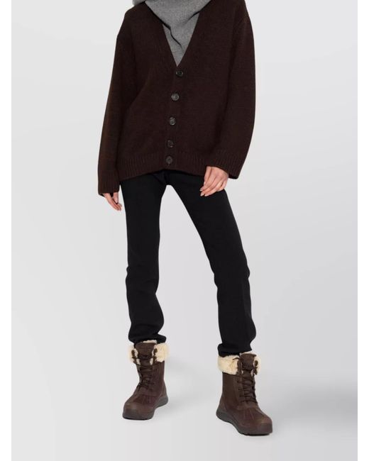 DSquared² White Wool V-Neck Ribbed-Knit Cardigan
