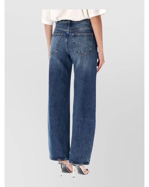 FRAME Blue High Rise Wide Leg Denim Jeans