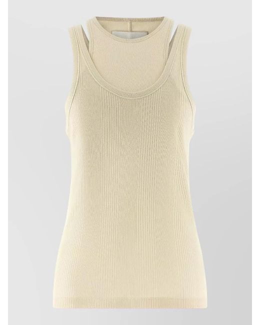 ARMARIUM Natural Filippa Layered Ribbed Sleeveless Knit Top