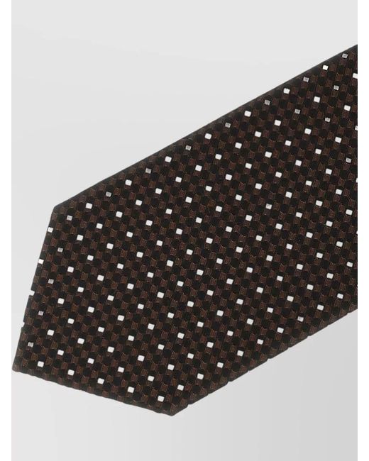 Tom Ford Black Silk Tie Slim Width Pointed Tip Patterned for men