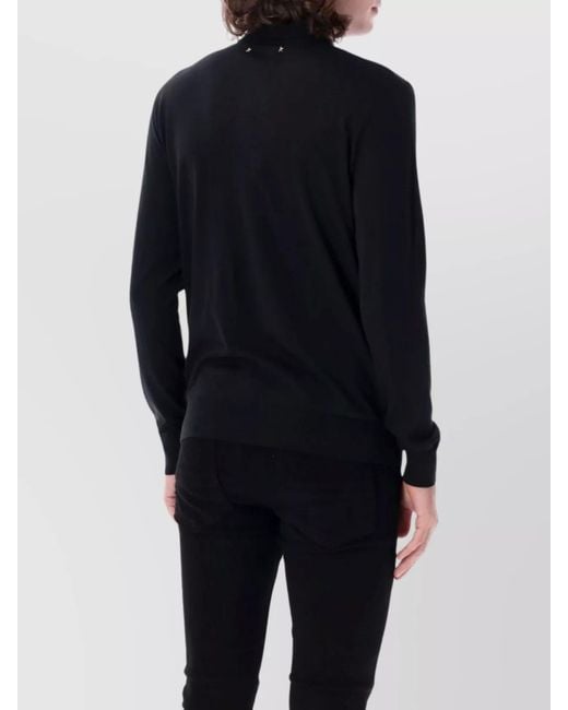 Golden Goose Deluxe Brand Blue Virgin Wool Long-Sleeve Knit Polo Shirt for men