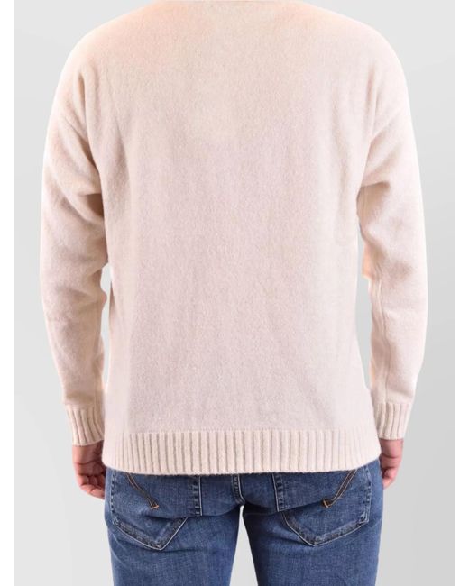 Laneus White Cashmere Silk Jumper for men