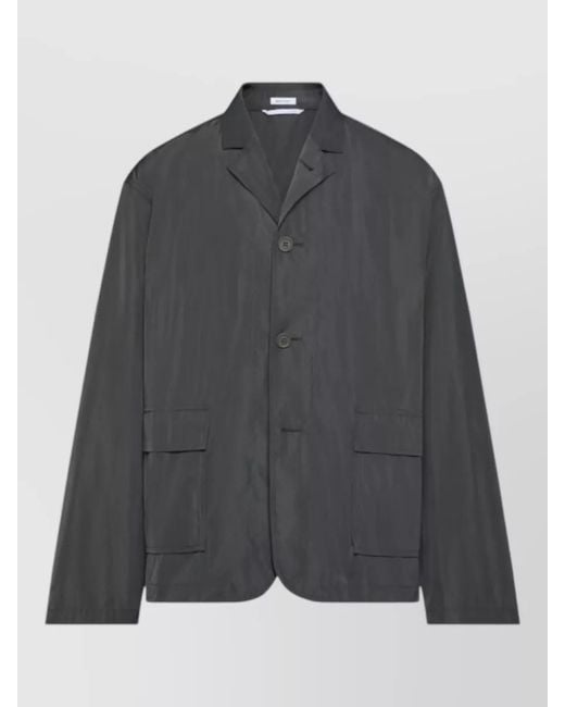 Thom Browne Gray Packable Jacket Logo Print Flap Pockets for men