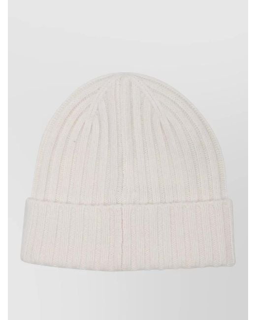 Mc2 Saint Barth White Wengen Logo Beanie Ribbed Knit Cuff for men