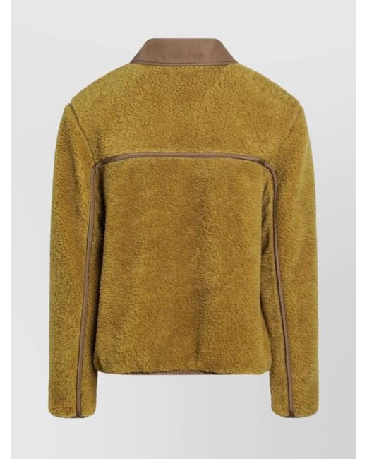 AMI Green Zip-Up Shearling Jacket for men