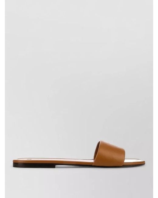Céline White Flat Sole Open Toe Beach Slide Sandal