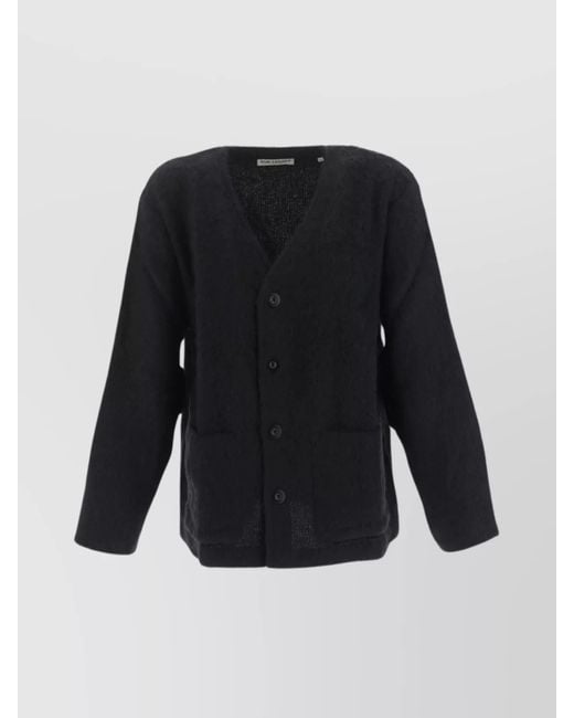 Our Legacy Black V Neck Long Sleeve Knit Cardigan for men