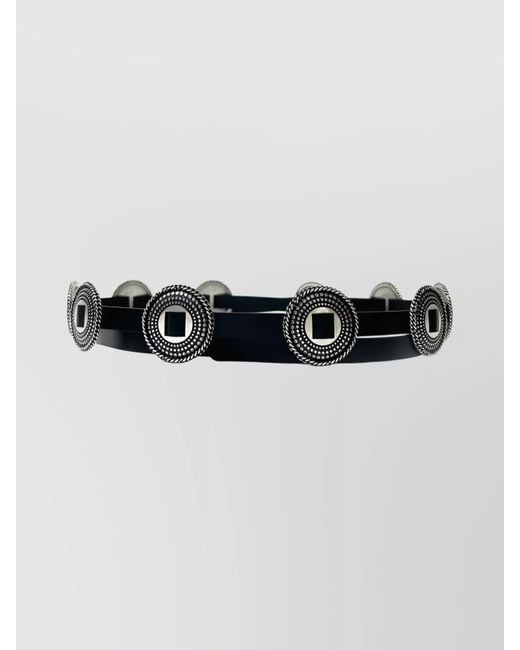 Ann Demeulemeester Black Adjustable Nappa Leather Concho Belt