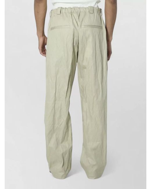 Willy Chavarria Natural Toluca Relaxed Cotton Blend Wide Leg Trousers for men