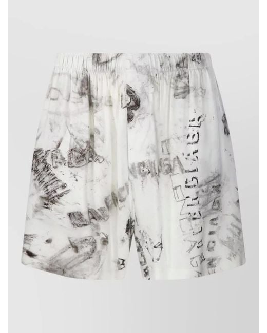 Balenciaga Gray Silk Tailored Shorts for men