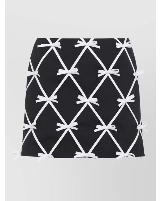 Moschino Black Virgin Wool Bow-Appliqué Mini Skirt