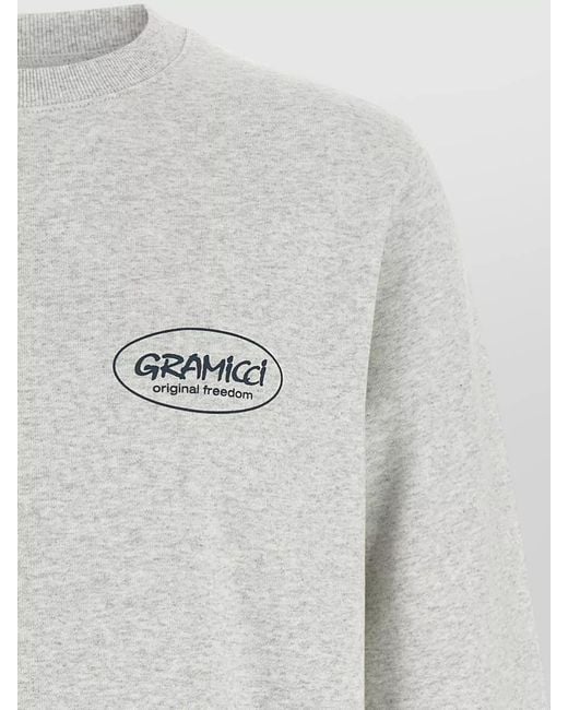 Gramicci Gray Freedom Logo Sweatshirt Ribbed Cuffs Hem for men
