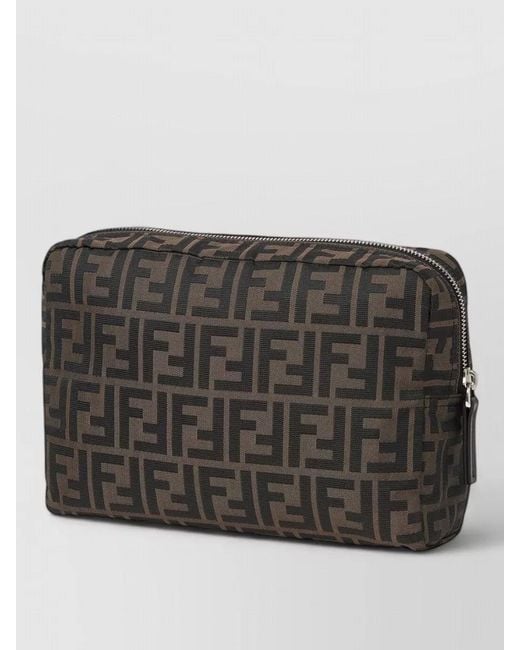 Fendi Gray Medium Ff Clutch Bag Daily Use for men
